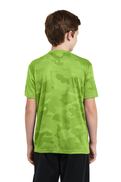 Lime Shock Sport-Tek Youth CamoHex Tee. YST370