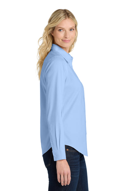 Lt Blue/Lt Stn Port Authority Women's Long Sleeve Easy Care Shirt. L608