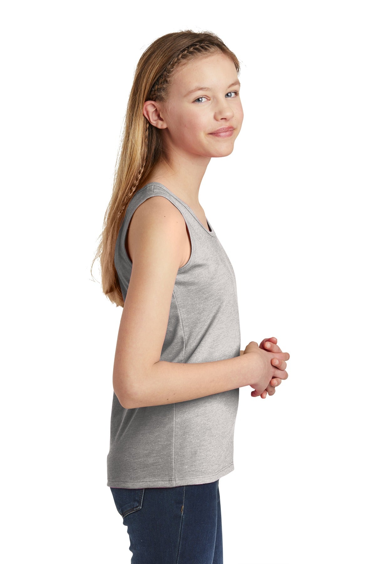 Lt Hthr Grey District Girls V.I.T. Tank DT6303YG