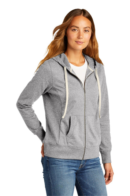 Lt Hthr Grey District Women's Re-Fleece Full-Zip Hoodie DT8103