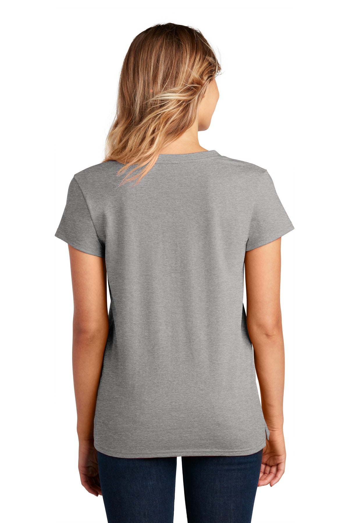 Lt Hthr Grey District Women's Re-Tee V-Neck DT8001