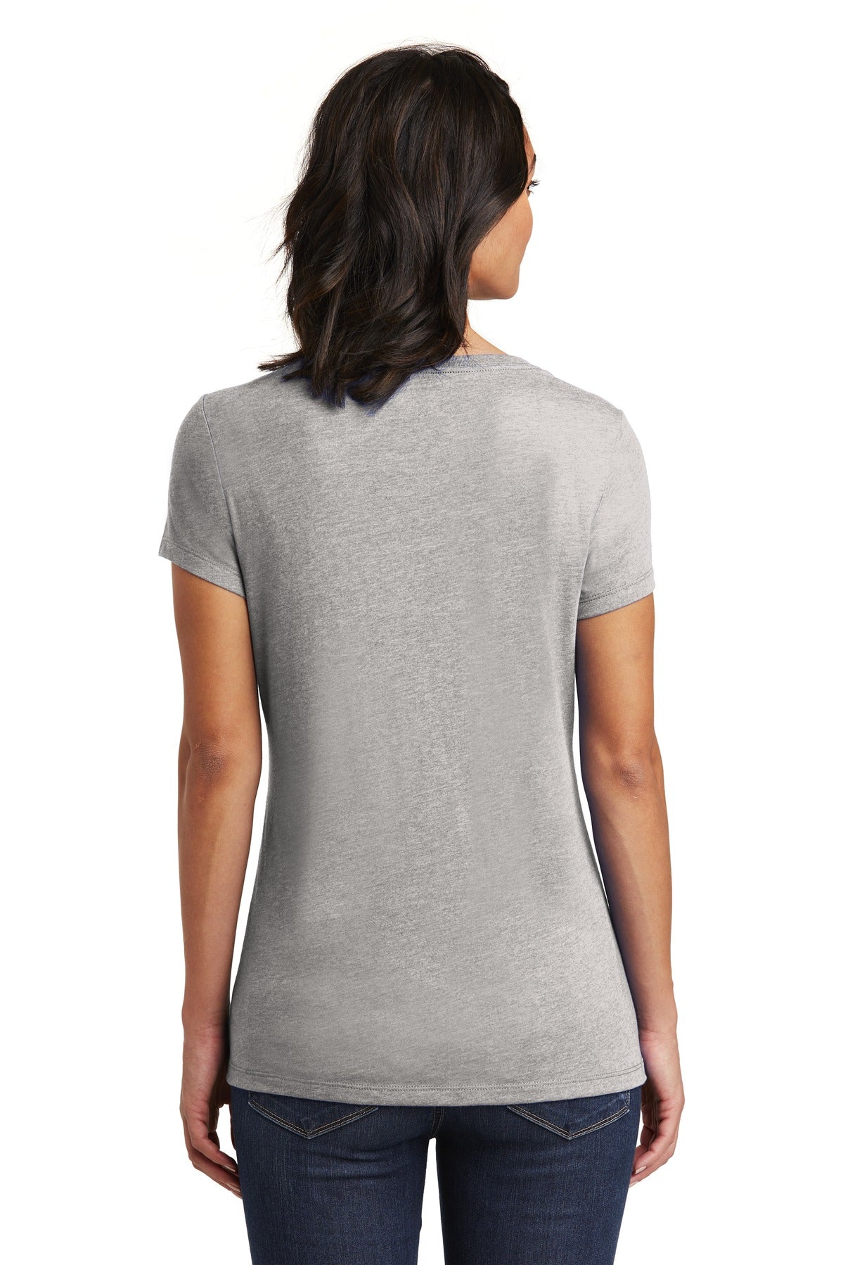 Lt Hthr Grey District Women's Very Important Tee V-Neck. DT6503