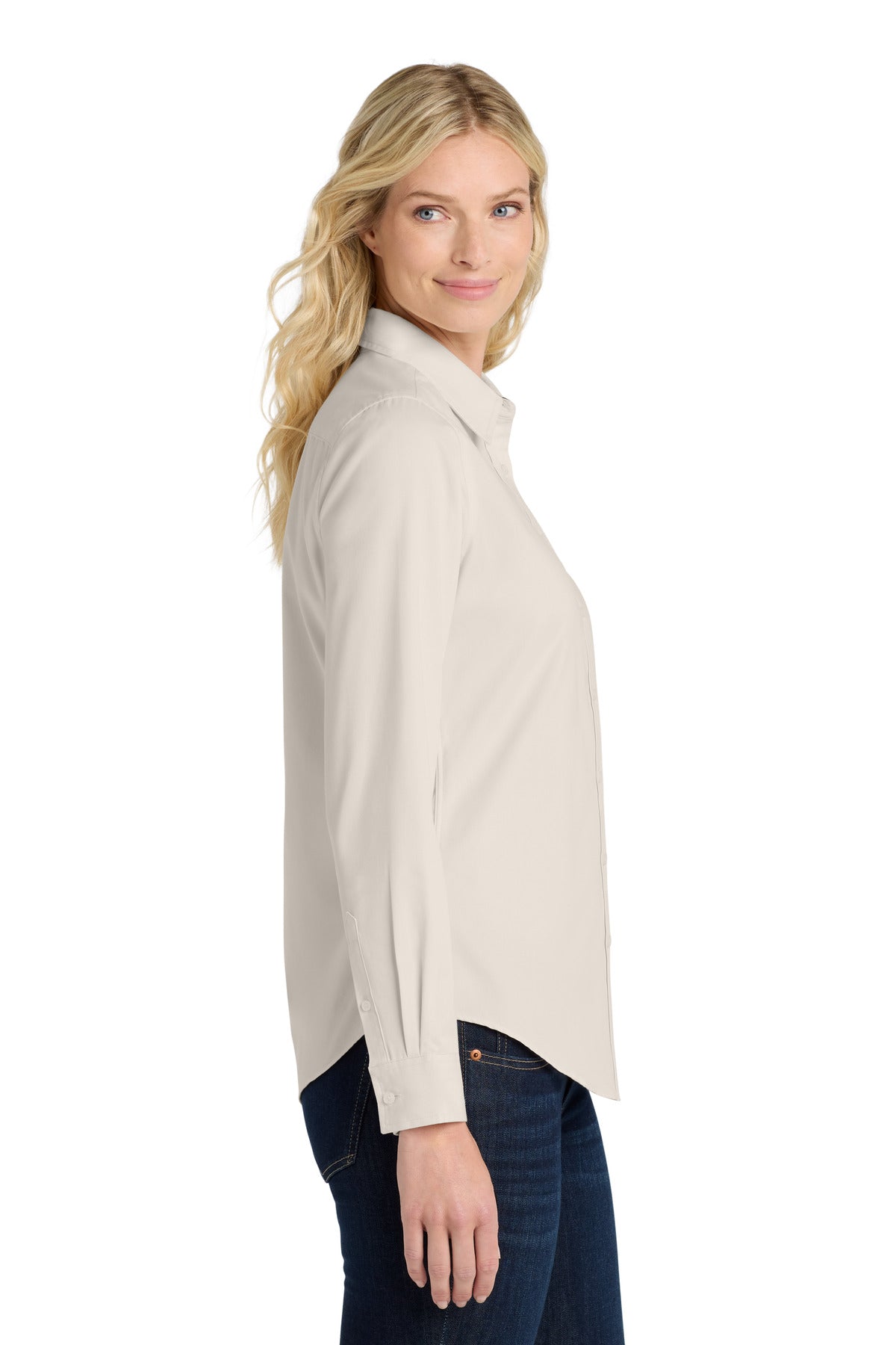 Lt Stone/Cl Ny Port Authority Women's Long Sleeve Easy Care Shirt. L608