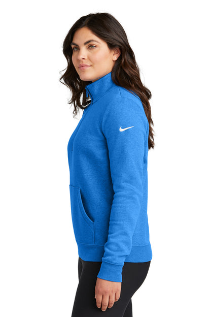 LtGameRyHt Nike Women's Club Fleece Sleeve Swoosh 1/2-Zip NKDX6720