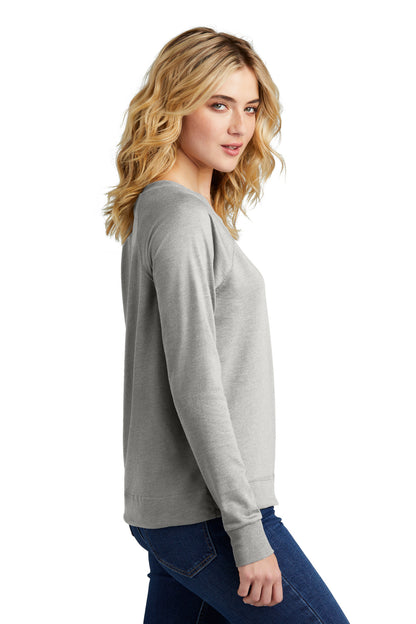 LtHtGry District Women's Featherweight French Terry Long Sleeve Crewneck DT672