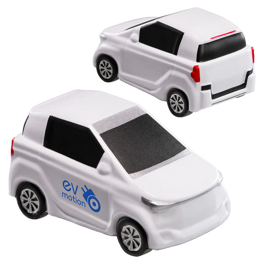 White EV Sedan Stress Reliever