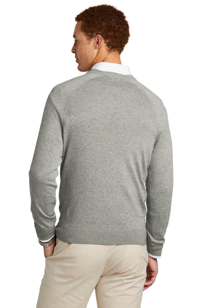 LtShdGyHtr Brooks Brothers Cotton Stretch V-Neck Sweater BB18400