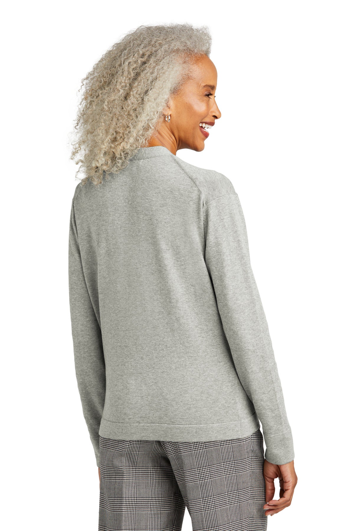 LtShdGyHtr Brooks Brothers Women's Cotton Stretch Cardigan Sweater BB18405