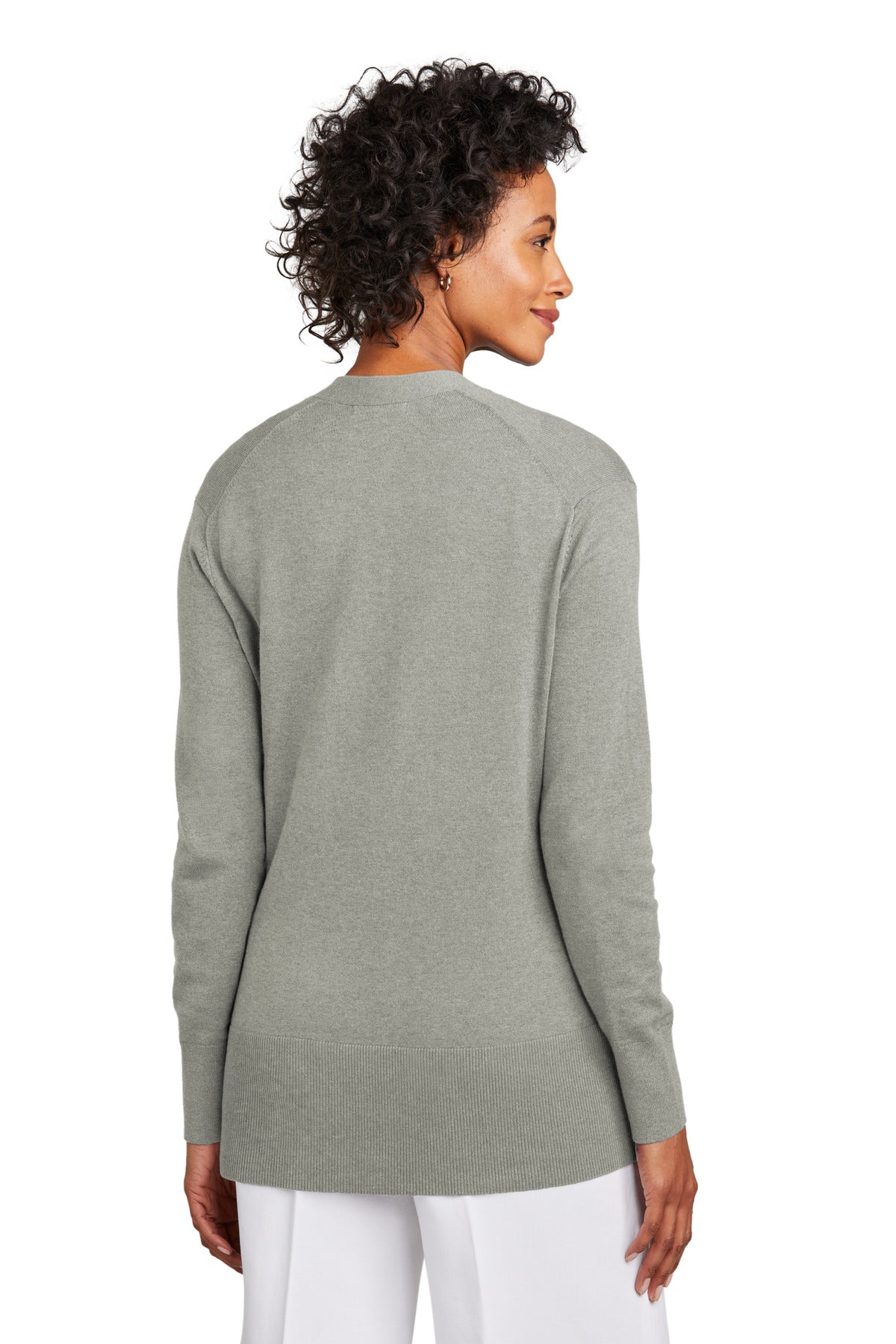 LtShdGyHtr Brooks Brothers Women's Cotton Stretch Long Cardigan Sweater BB18403
