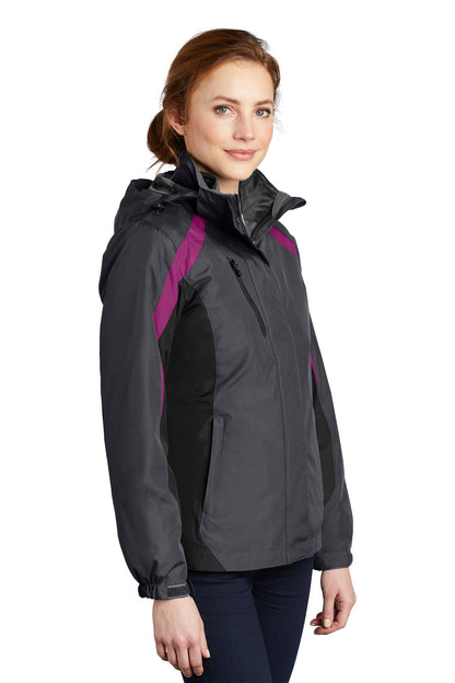 Mag Gy/Blk/Bry Port Authority Women's Colorblock 3-in-1 Jacket. L321