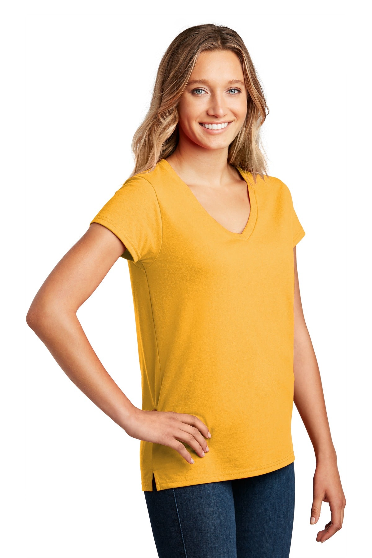 Maize Yellow District Women's Re-Tee V-Neck DT8001