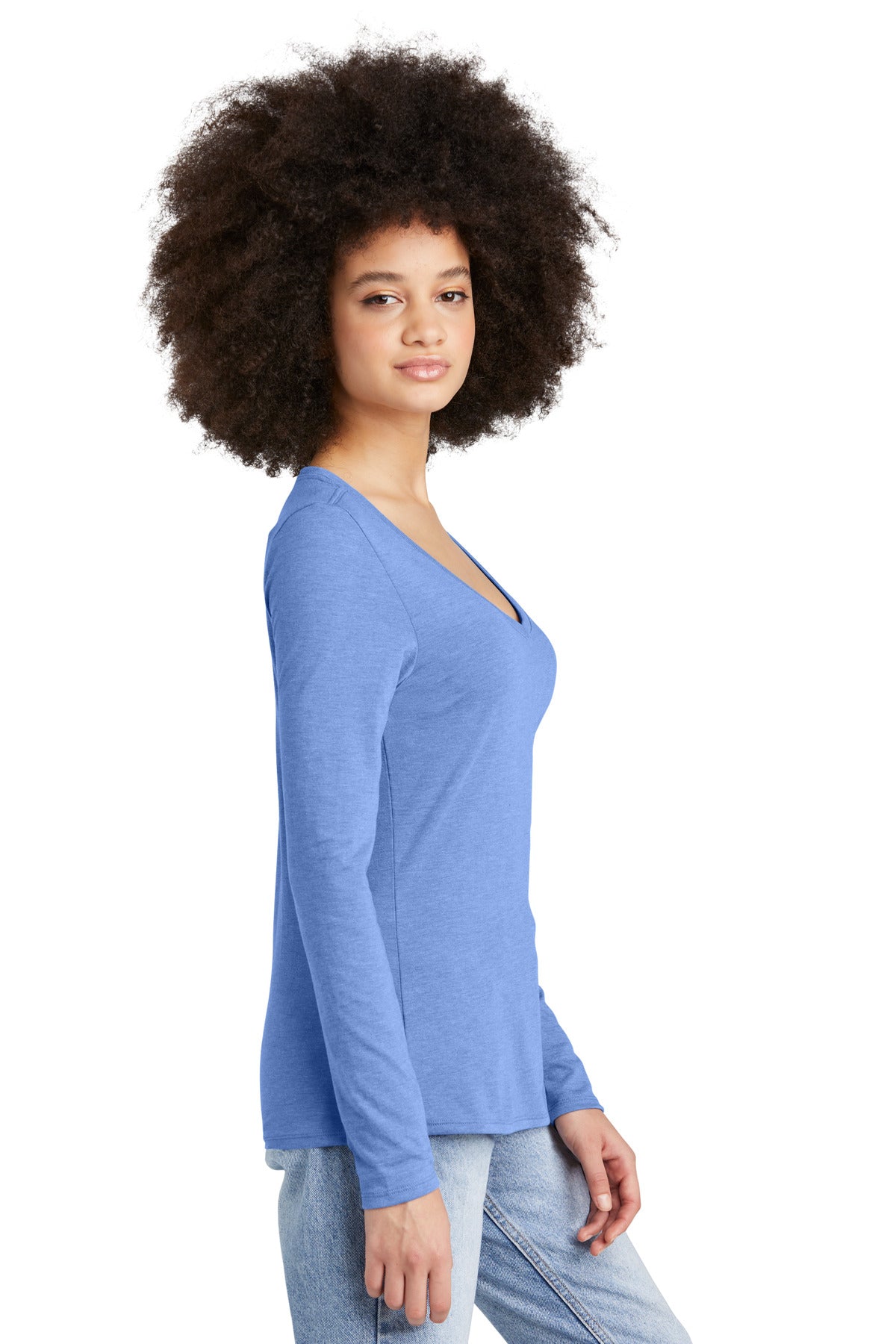MariFrost District Women's Perfect Tri Long Sleeve V-Neck Tee DT135