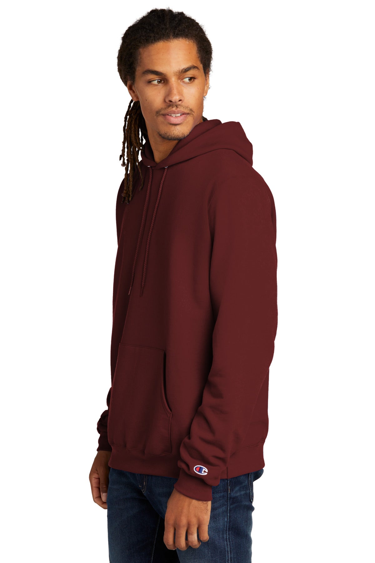 Maroon Champion Powerblend Pullover Hoodie. S700