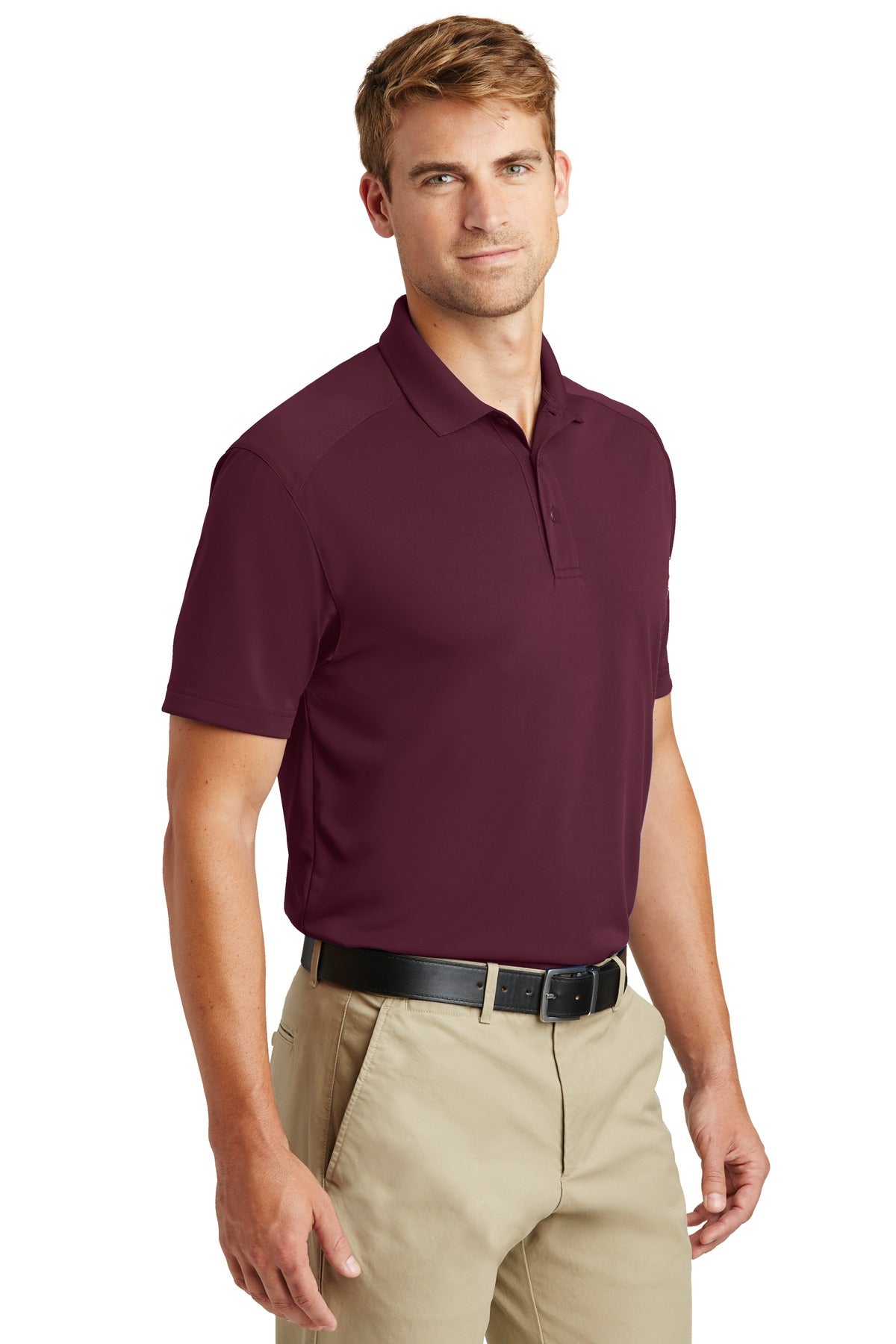 Maroon CornerStone Select Lightweight Snag-Proof Polo. CS418