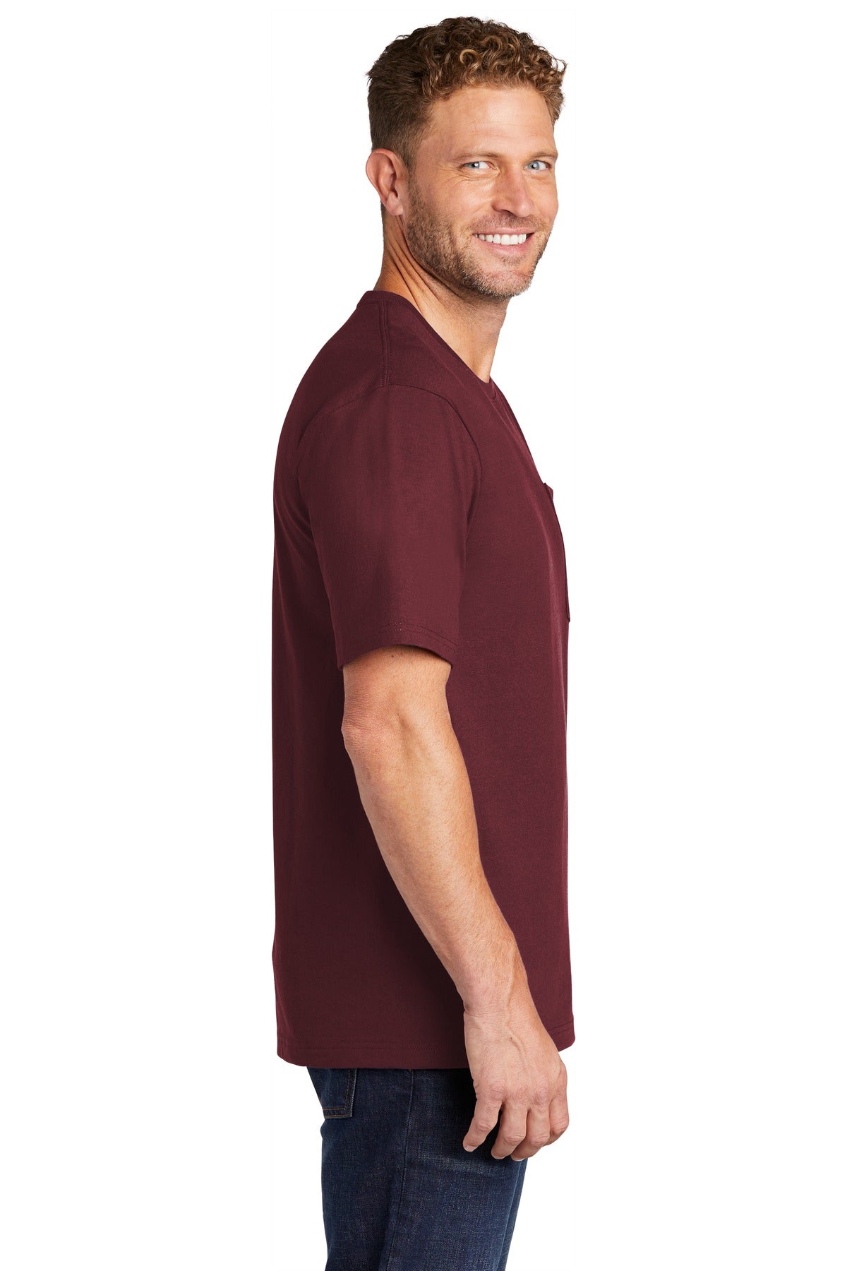 Maroon CornerStone Workwear Pocket Tee CS430