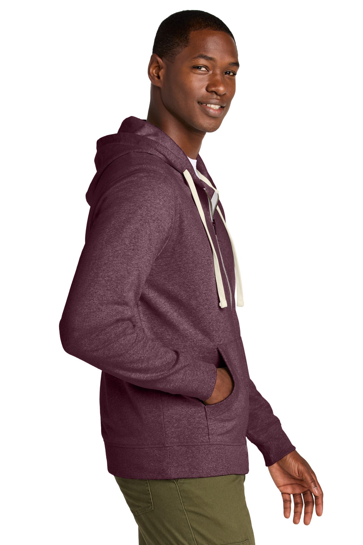 Maroon Hthr District Re-Fleece Full-Zip Hoodie DT8102