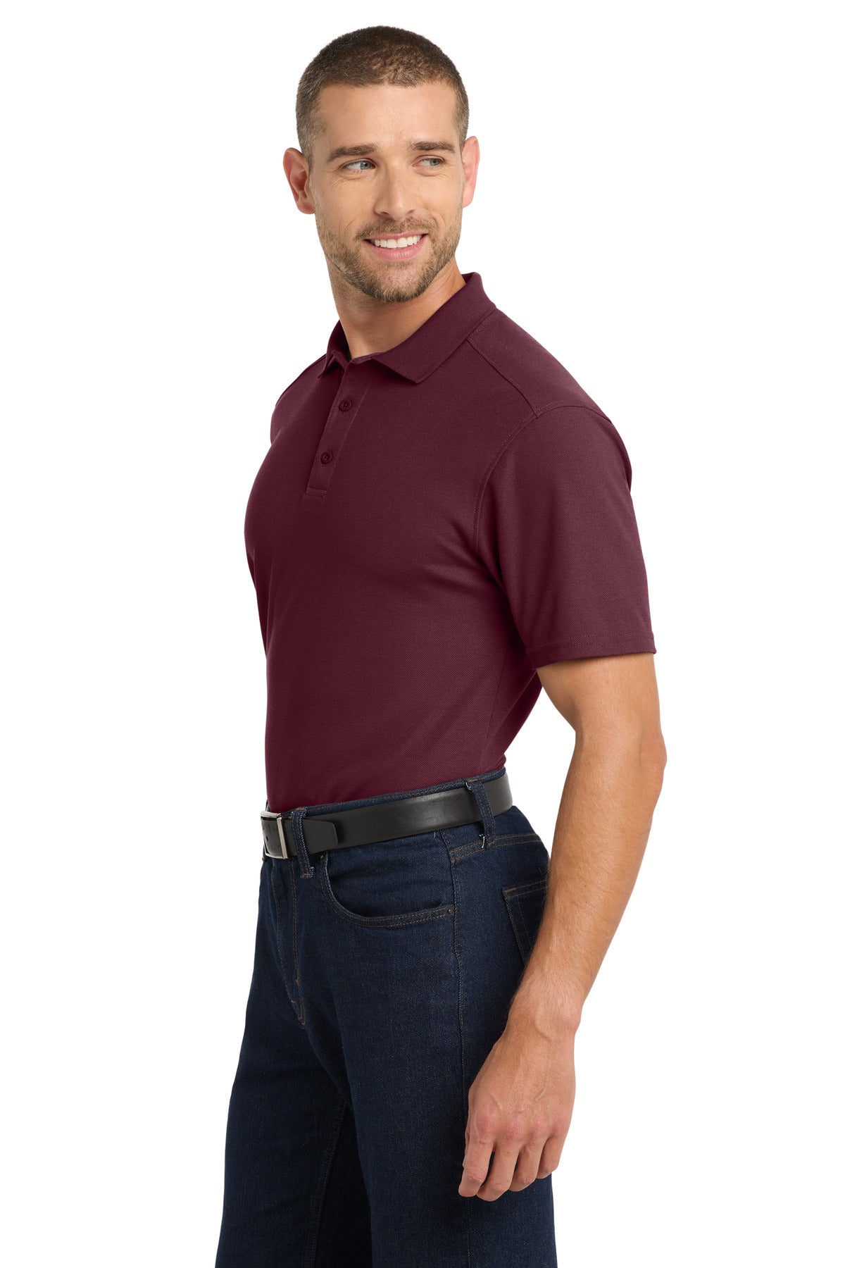Maroon Port Authority EZPerformance Pique Polo. K600