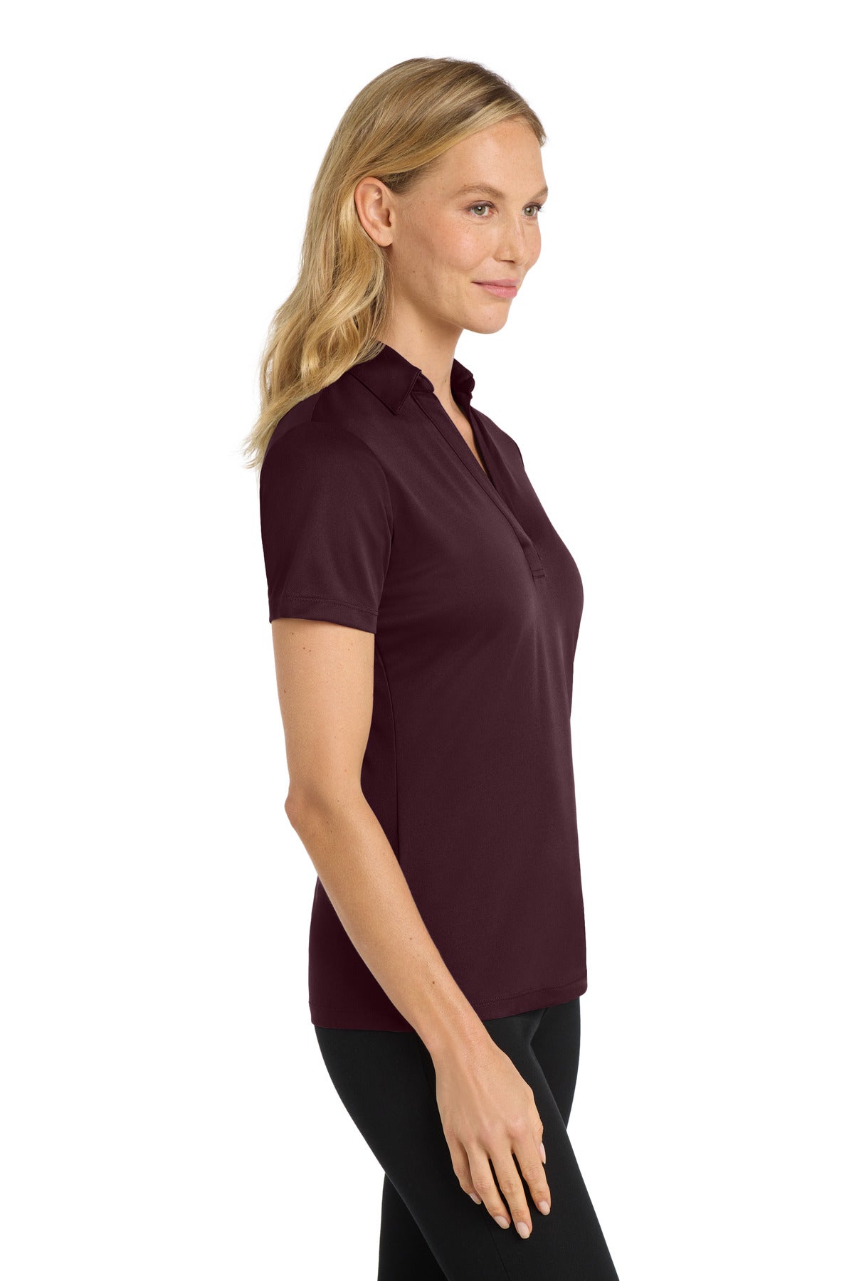 Maroon Port Authority Women's Silk Touch Performance Polo. L540