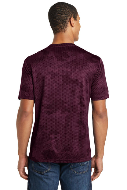 Maroon Sport-Tek CamoHex Tee. ST370