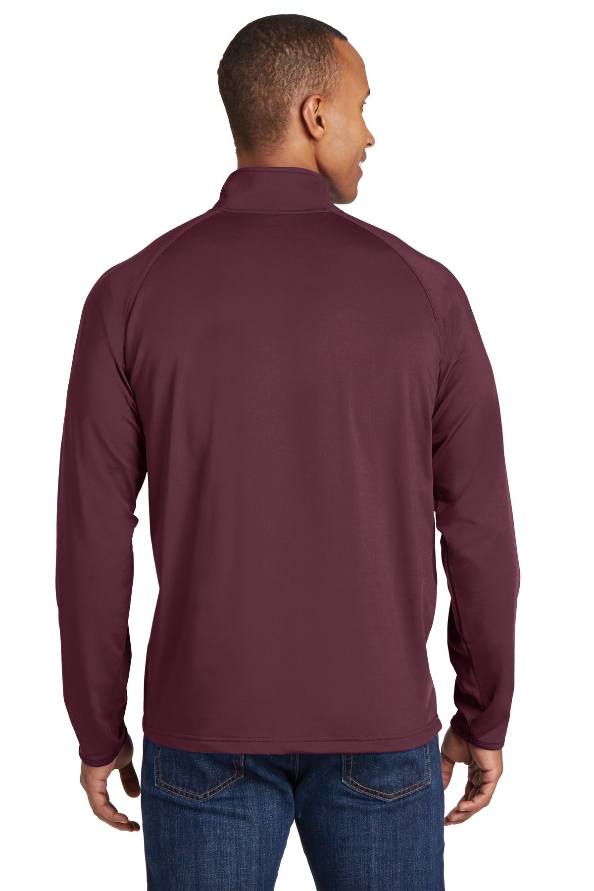 Maroon Sport-Tek Sport-Wick Stretch 1/4-Zip Pullover. ST850