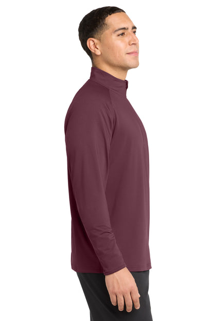 Maroon Sport-Tek Sport-Wick Stretch 1/4-Zip Pullover. ST850