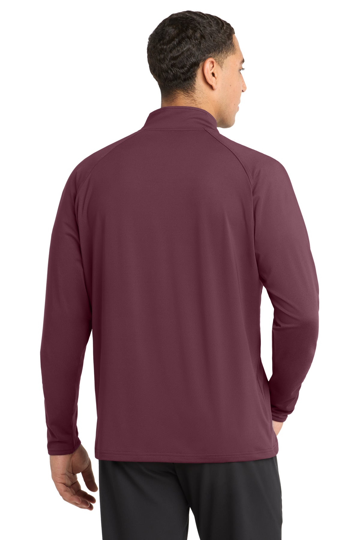 Maroon Sport-Tek Sport-Wick Stretch 1/4-Zip Pullover. ST850