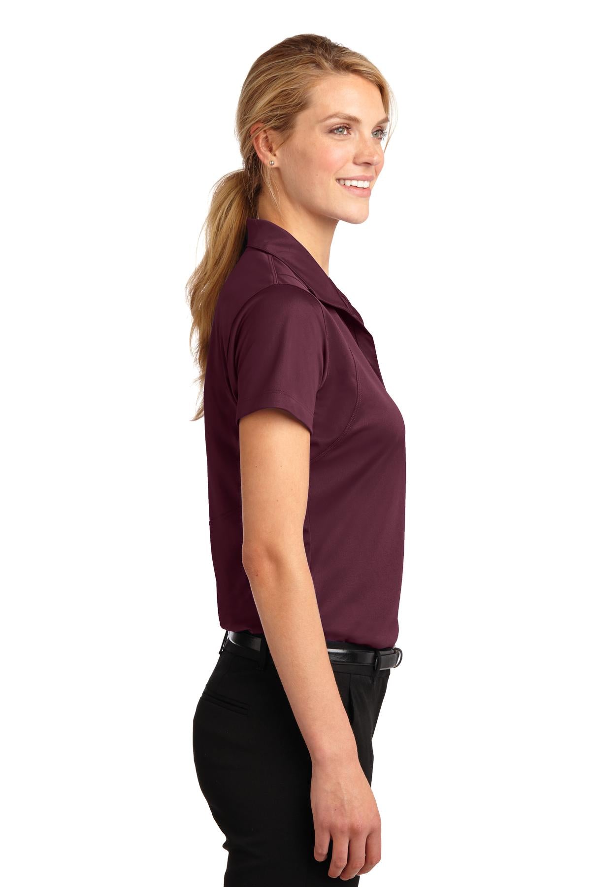 Maroon Sport-Tek Women's Micropique Sport-Wick Polo. LST650