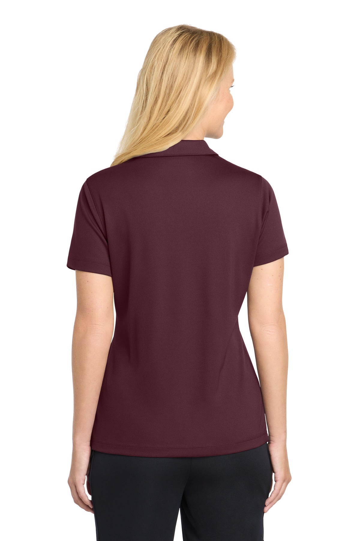 Maroon Sport-Tek Women's PosiCharge Micro-Mesh Polo. LST680