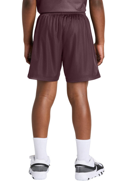 Maroon Sport-Tek Youth PosiCharge Mesh 5" Short YST5100