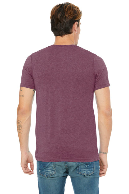 Maroon TB BELLA+CANVAS Unisex Triblend Short Sleeve V-Neck Te. BC3415