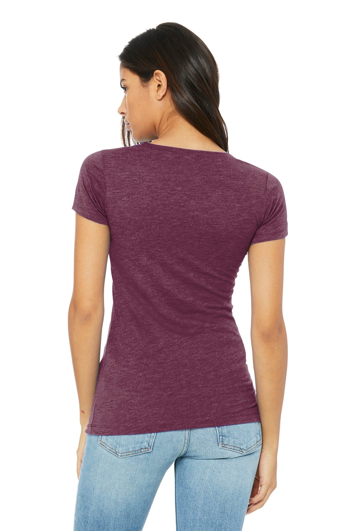 Maroon TB BELLA+CANVAS Women's Triblend Short Sleeve Tee. BC8413