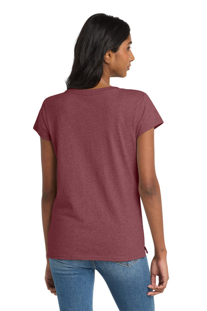 MaroonHthr District Women's Re-Tee V-Neck DT8001