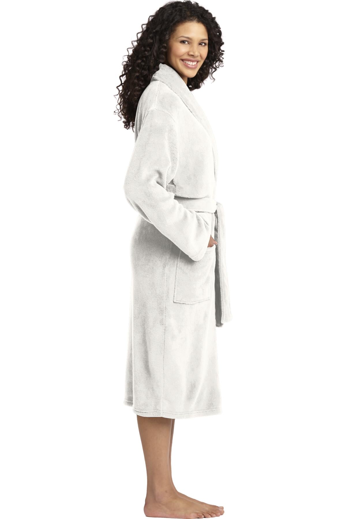 Marshmallow Port Authority Plush Microfleece Shawl Collar Robe. R102