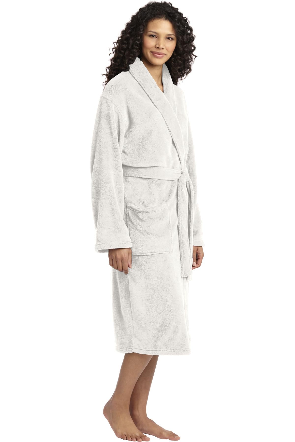 Marshmallow Port Authority Plush Microfleece Shawl Collar Robe. R102