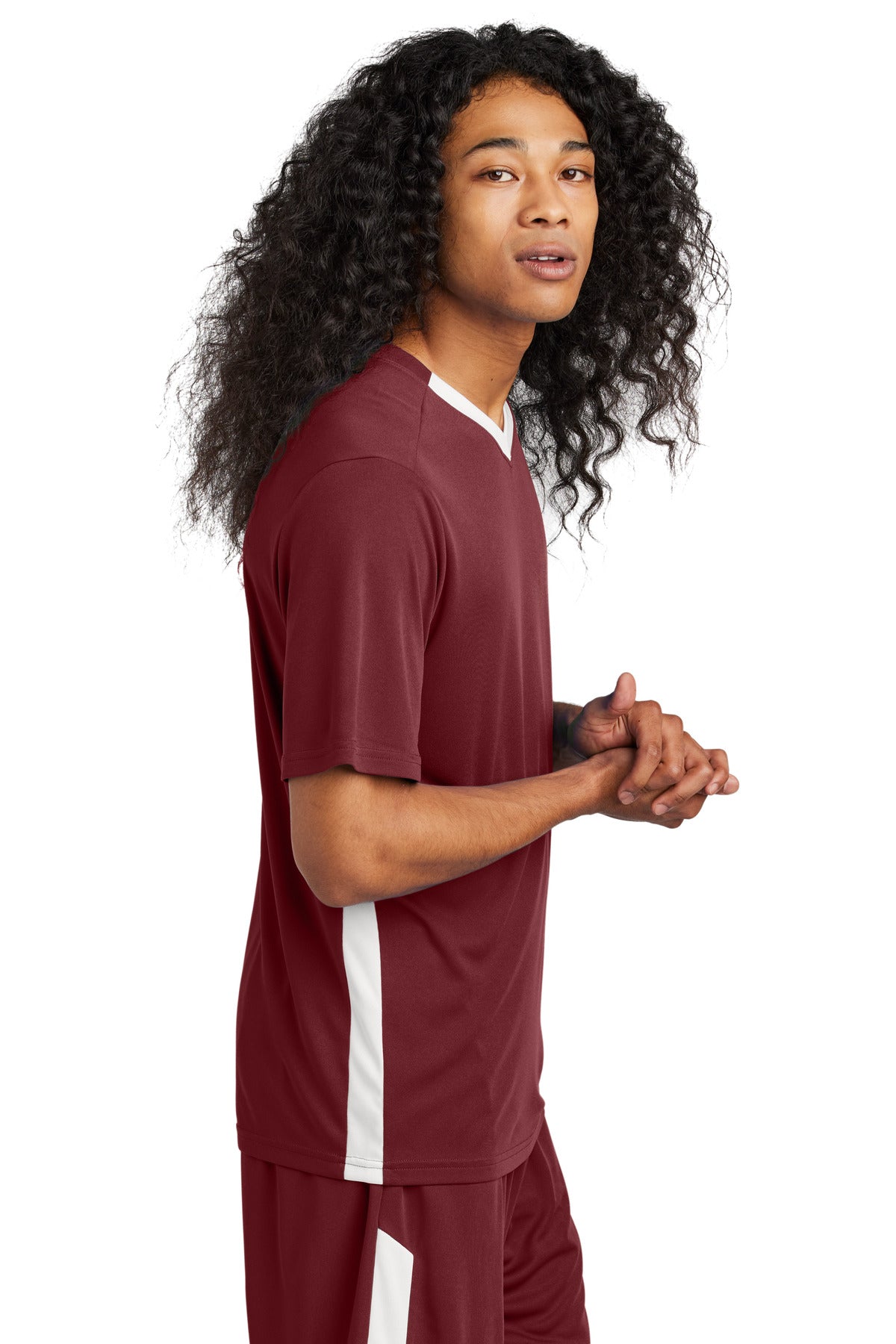 Mar/White Sport-Tek Competitor United V-Neck ST101