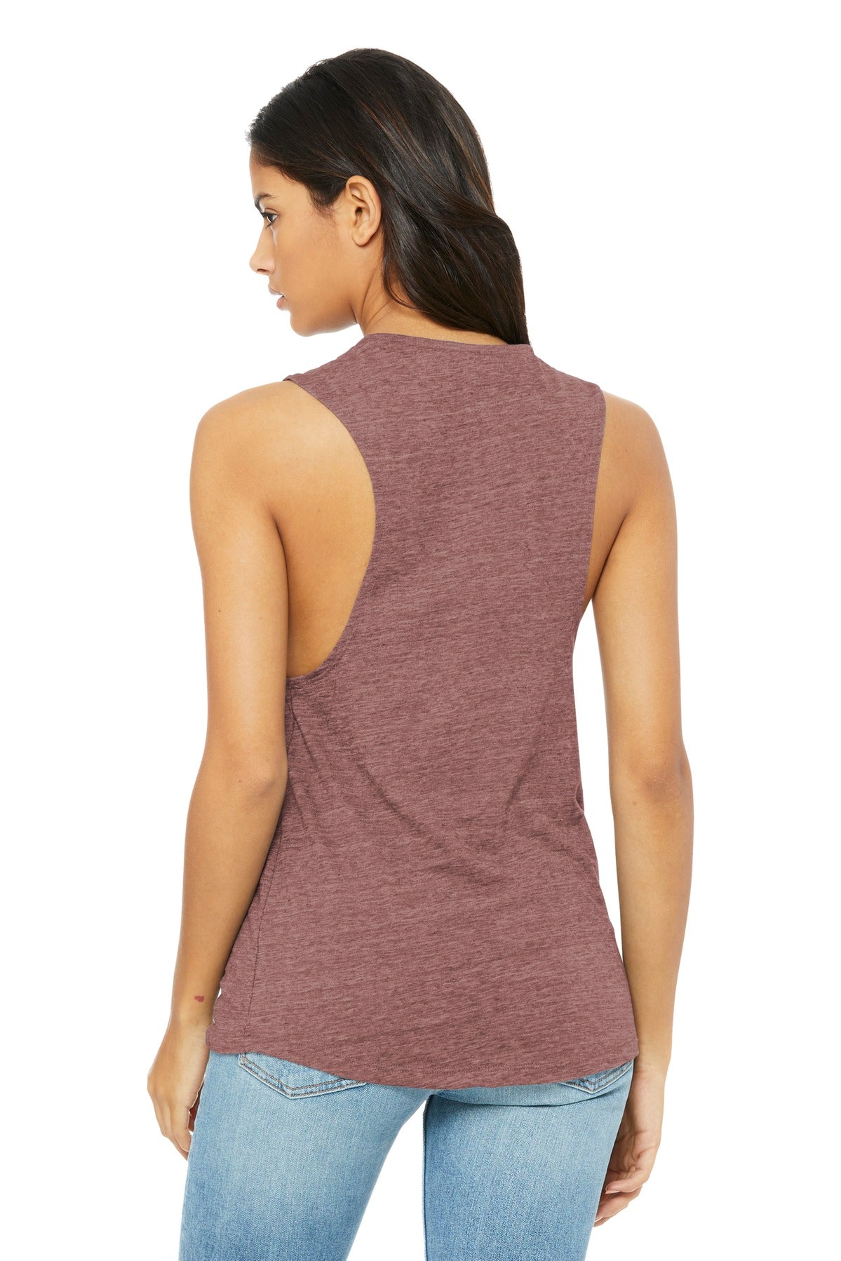 Mauve Slub BELLA+CANVAS Women's Flowy Scoop Muscle Tank. BC8803