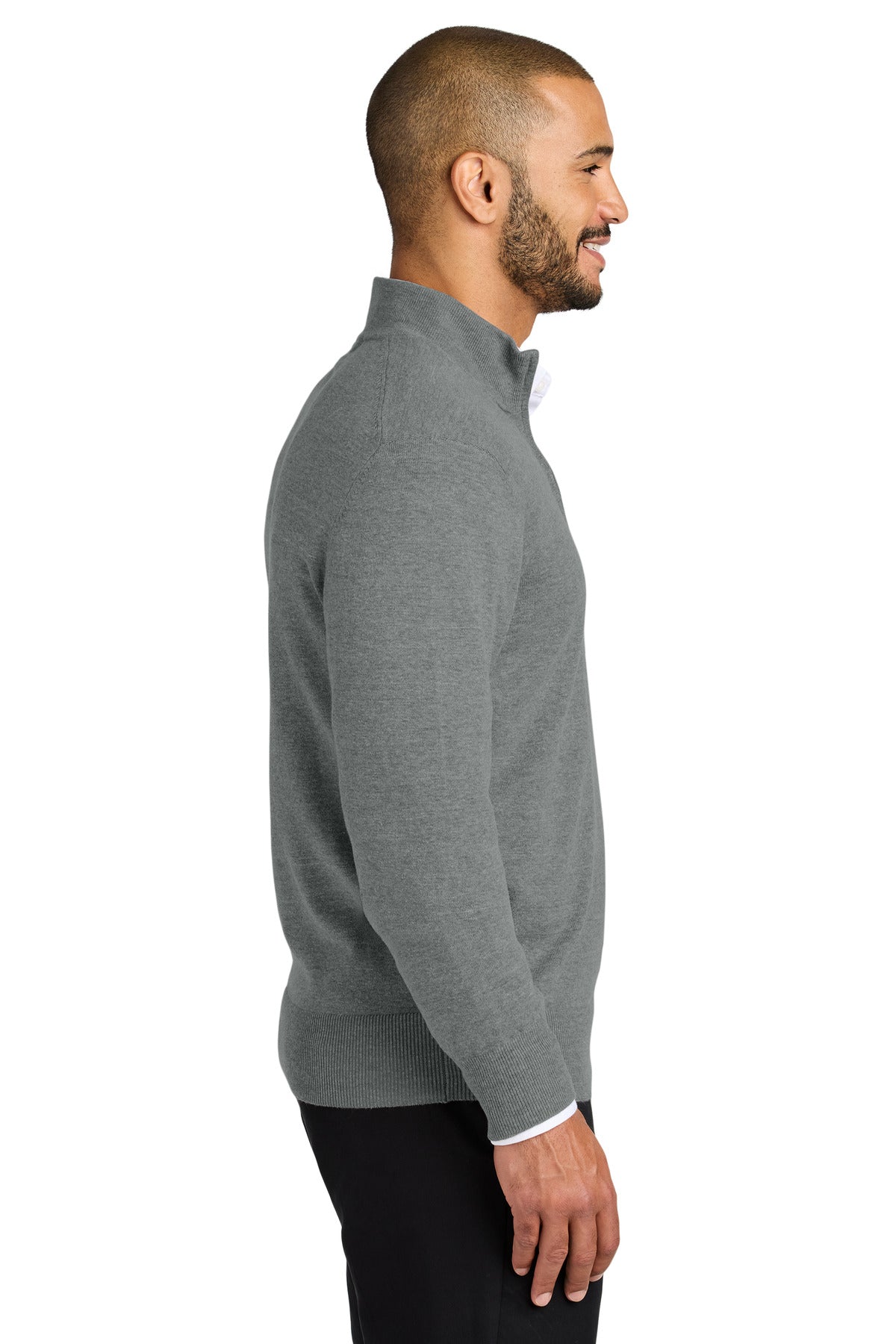 MdHtGrey Port Authority Easy Care 1/4-Zip Sweater SW2900