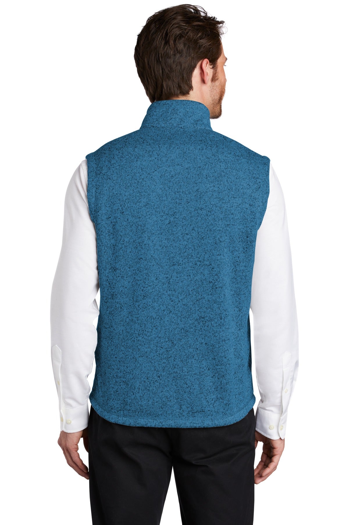 Med Blue Hthr Port Authority Sweater Fleece Vest F236