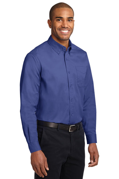 Med. Blue Port Authority Extended Size Long Sleeve Easy Care Shirt S608ES