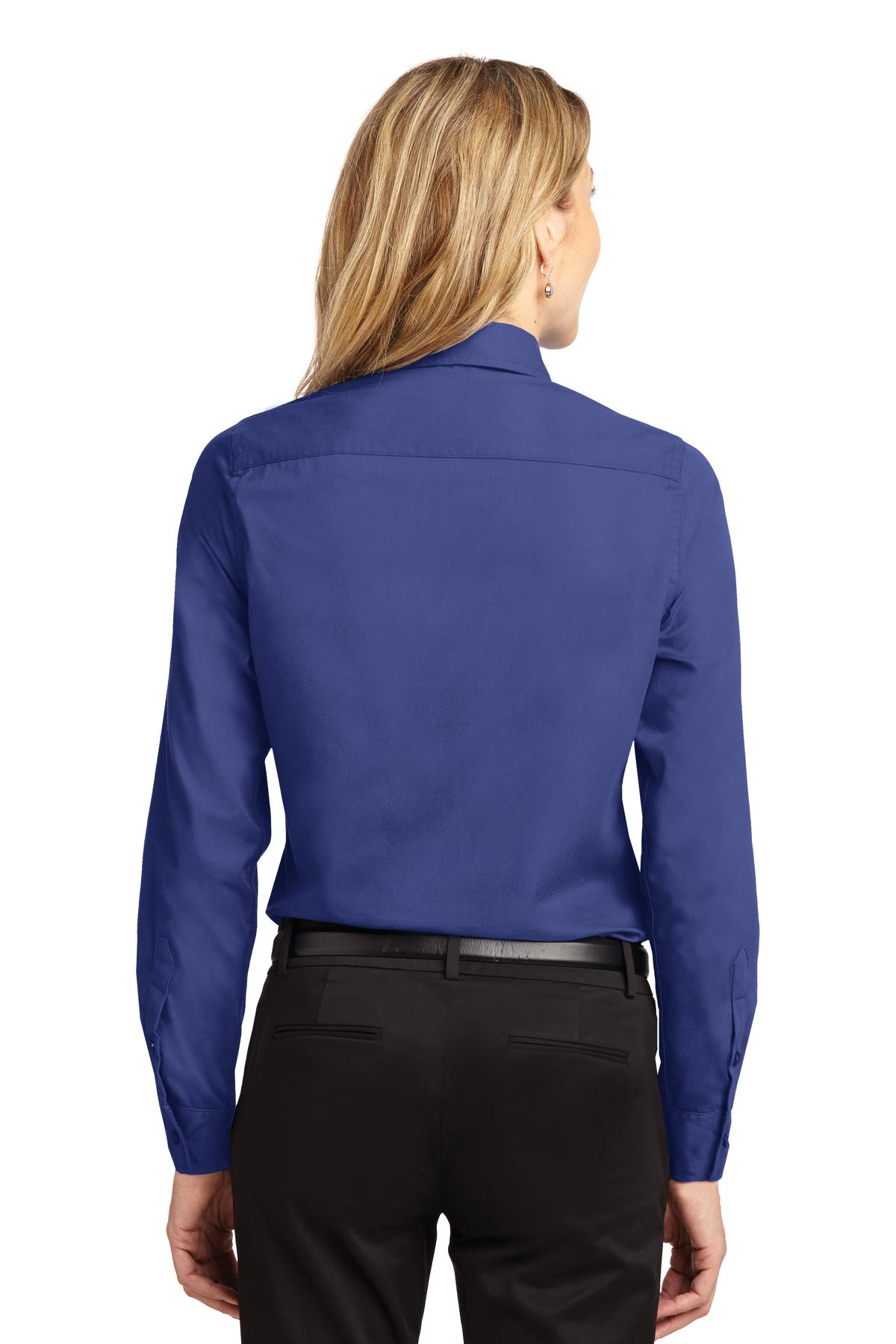 Medit. Blue Port Authority Women's Long Sleeve Easy Care Shirt. L608
