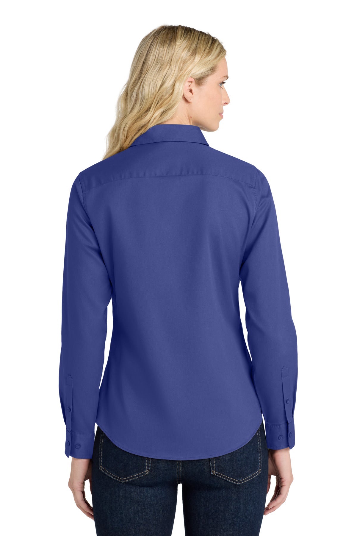 Medit. Blue Port Authority Women's Long Sleeve Easy Care Shirt. L608
