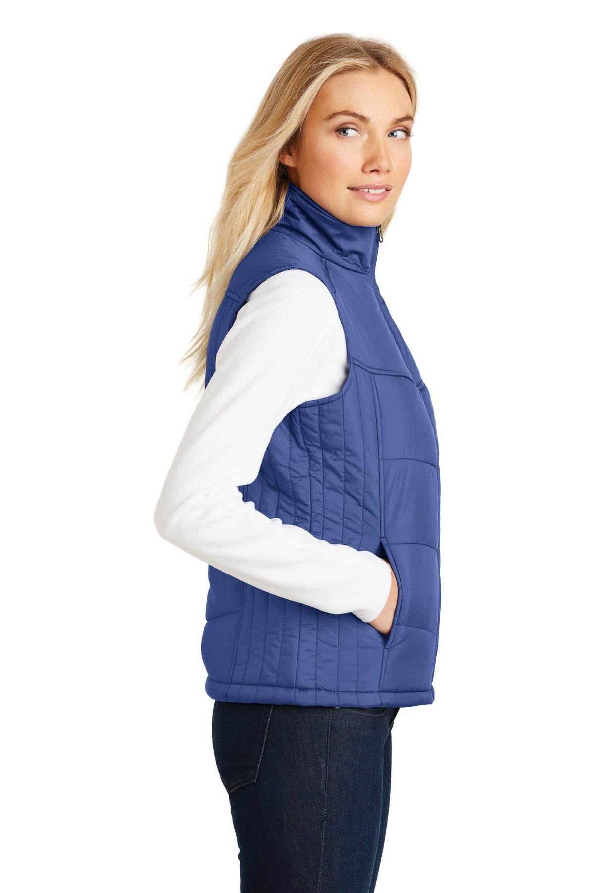 Medit Blue Port Authority Women's Puffy Vest. L709