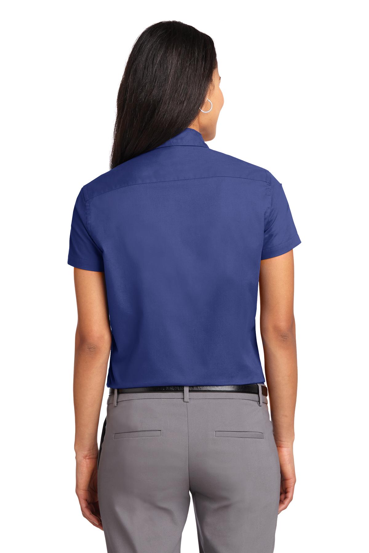 Mediter. Blue Port Authority Women's Short Sleeve Easy Care Shirt. L508
