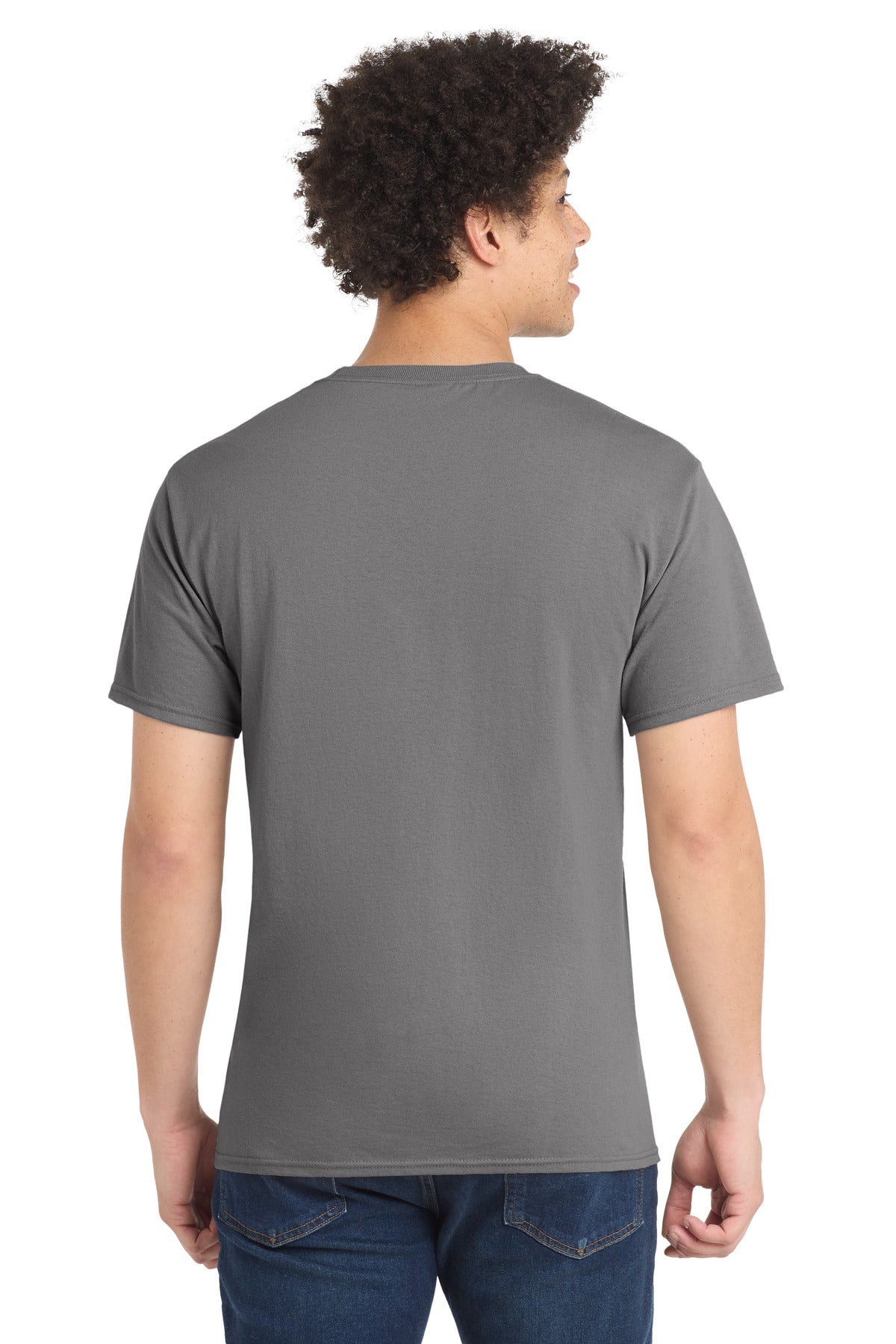 Medium Grey Port & Company Tall Core Blend Tee. PC55T