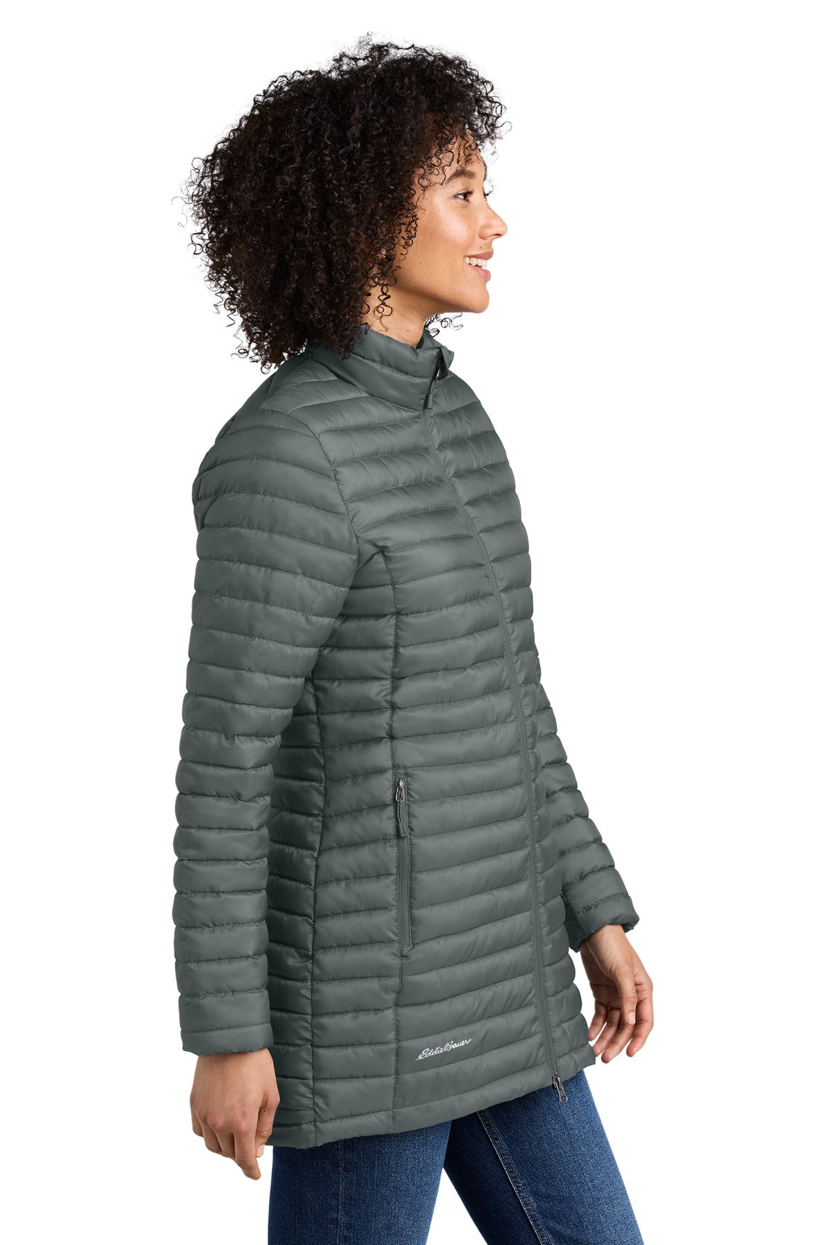 MetalGrey Eddie Bauer Women's Packable Quilted Full-Zip EB515