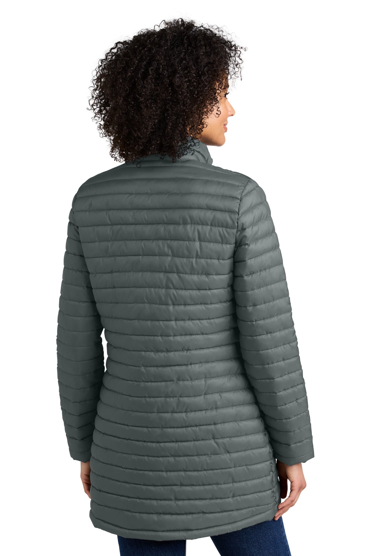 MetalGrey Eddie Bauer Women's Packable Quilted Full-Zip EB515