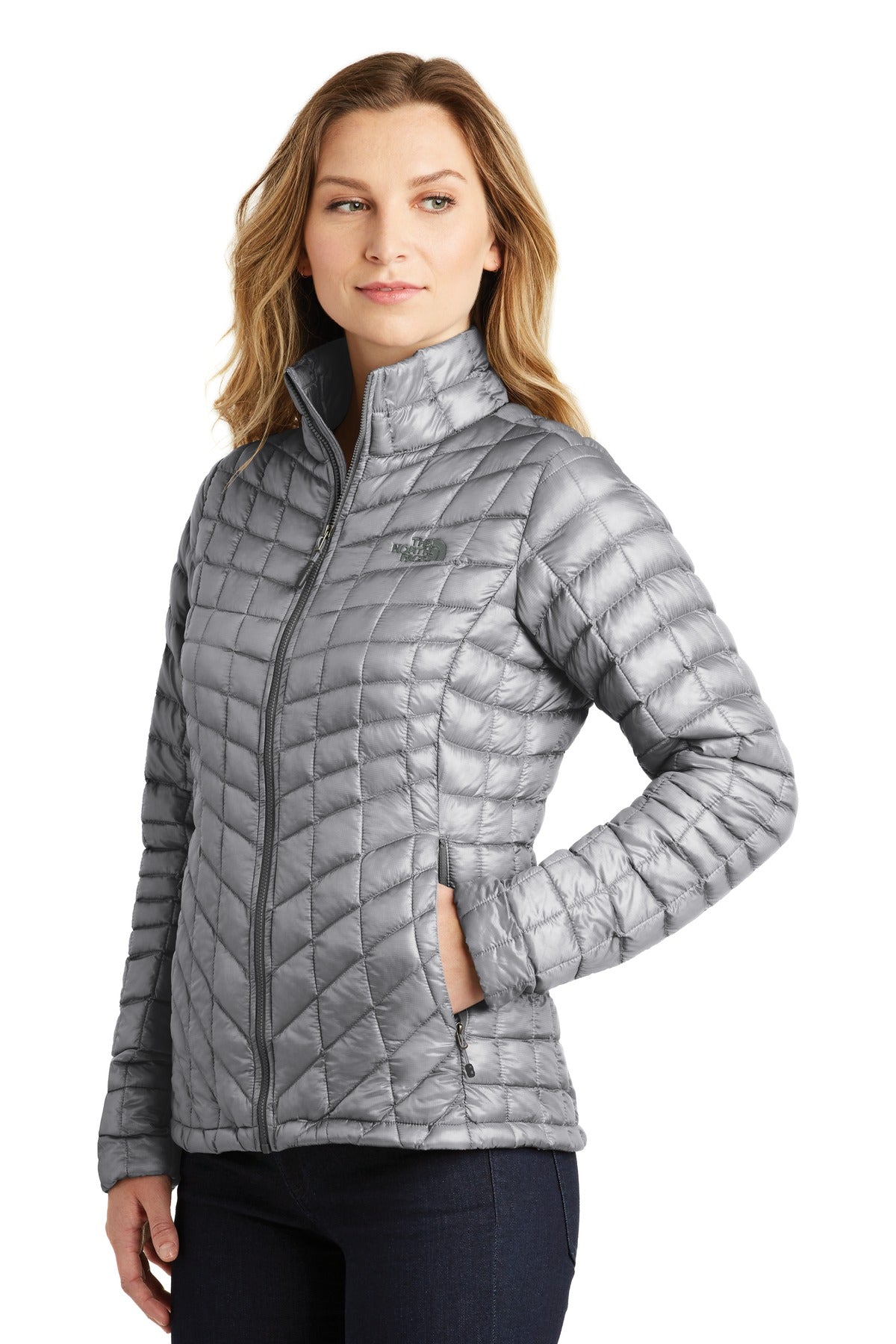 Mid Grey The North Face Women's ThermoBall Trekker Jacket. NF0A3LHK