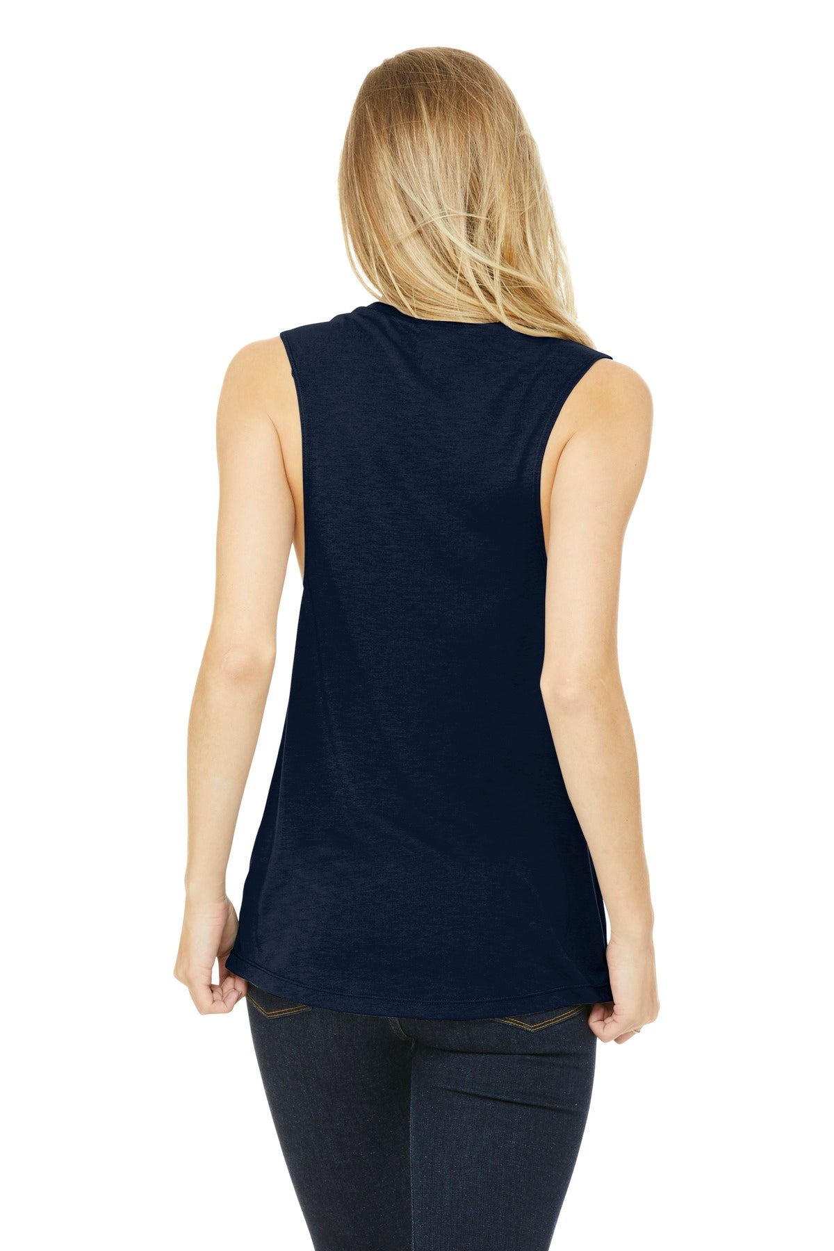 Midnight BELLA+CANVAS Women's Flowy Scoop Muscle Tank. BC8803
