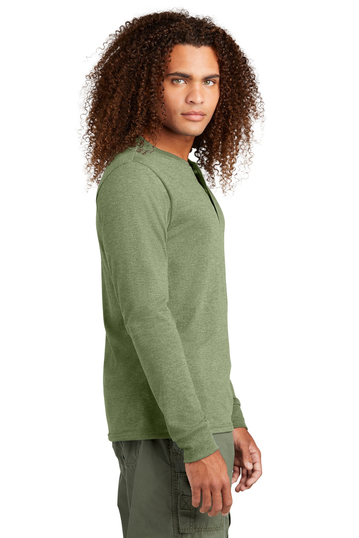 MilGrnFst District Perfect Tri Long Sleeve Henley DT145