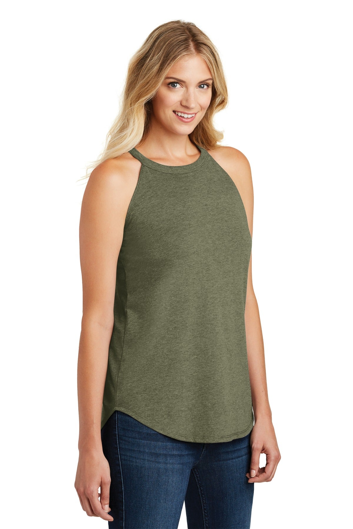 Military Gn Fr District Women's Perfect Tri Rocker Tank. DT137L